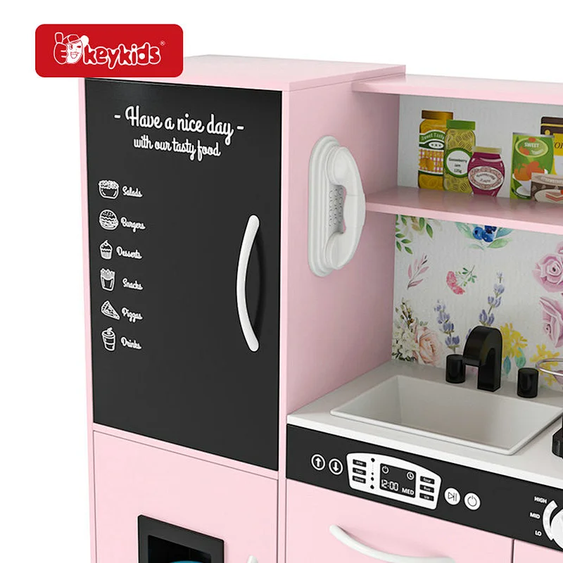 Realistic Design Pretend Play Wooden Kitchen Toy Set for Kids with Light Sound W10C908B